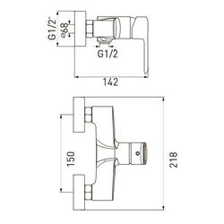 Baterie pentru dus Volle Fiesta 1534.100101 (Chrome) Thumb