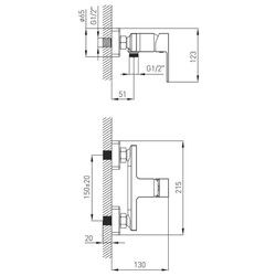 Baterie pentru dus Volle Leon 1511.100104 (Black) Thumb