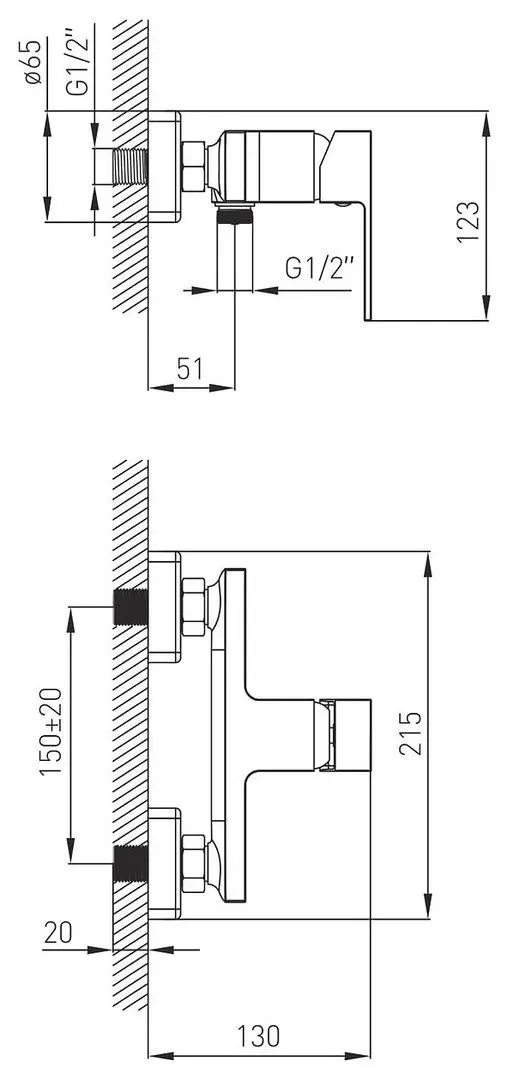 Baterie pentru dus Volle Leon 1511.100104 (Black) - 3