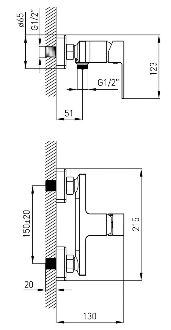 Baterie pentru dus Volle Leon 15213100 (Chrome) - 3