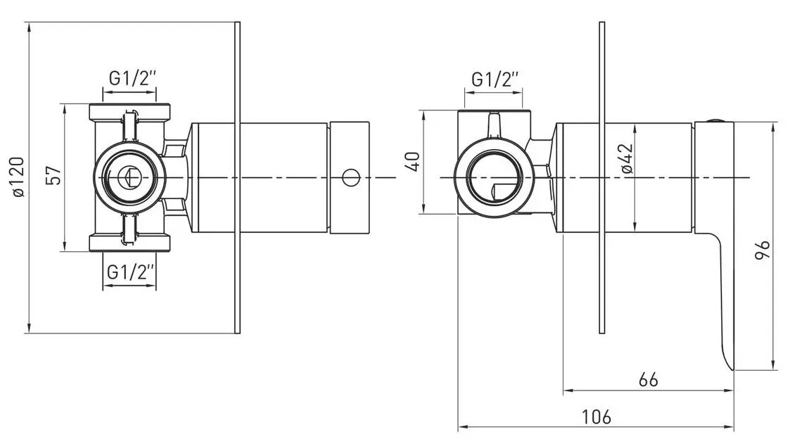 Baterie pentru dus Volle Libra 15203200 (Chrome) - 3