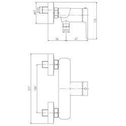 Baterie pentru dus Volle Libra 1521.100101 (Chrome) Thumb