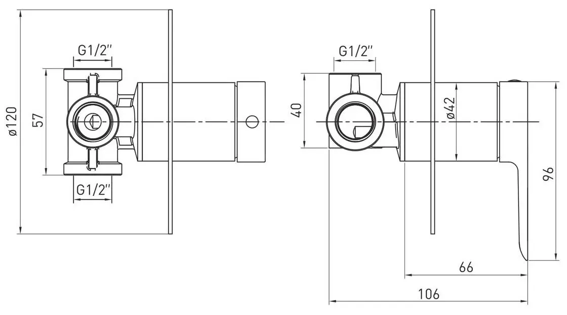 Baterie pentru dus Volle Libra 1521.100204 (Black) - 3