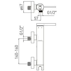 Baterie pentru dus Volle Mora 1537.100101 (Chrome) Thumb