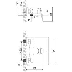 Baterie pentru dus Volle Nemo 15143100 (Chrome) Thumb