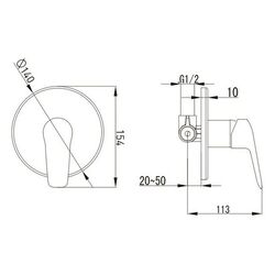 Baterie pentru dus Volle Nemo 15143200 (Chrome) Thumb