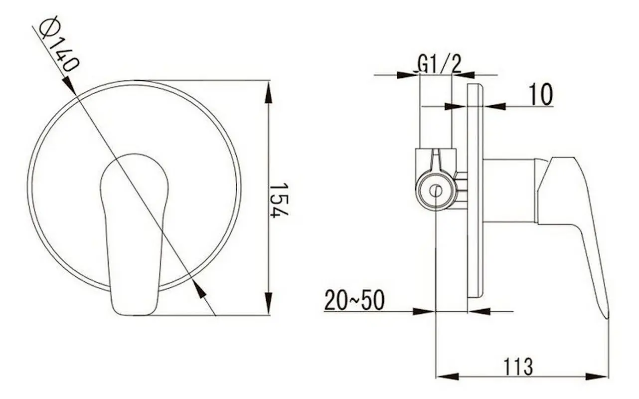 Baterie pentru dus Volle Nemo 15143200 (Chrome) - 3