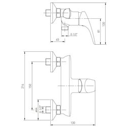 Baterie pentru dus Volle Orlando 15193100 (Chrome) Thumb