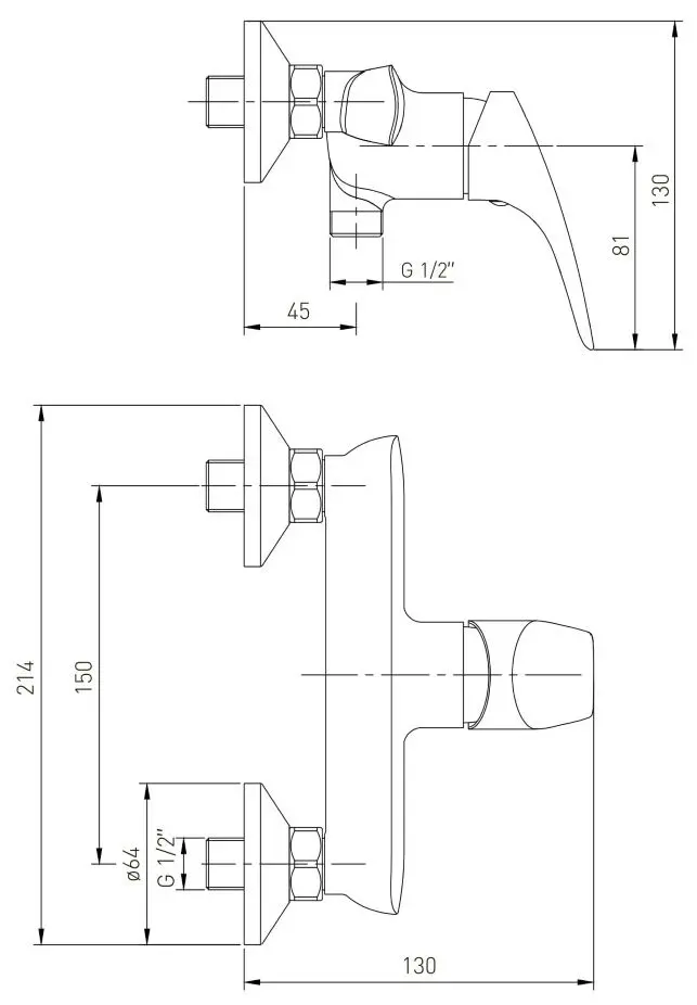 Baterie pentru dus Volle Orlando 15193100 (Chrome) - 3