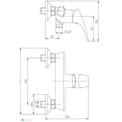 Baterie pentru dus Volle Orlando 1525.100101 (Chrome) Thumb