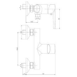 Baterie pentru dus Volle Solar 1530.100101 (Chrome) Thumb