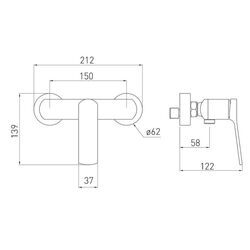 Baterie pentru dus Volle Solo 1510.101001 (Chrome) Thumb
