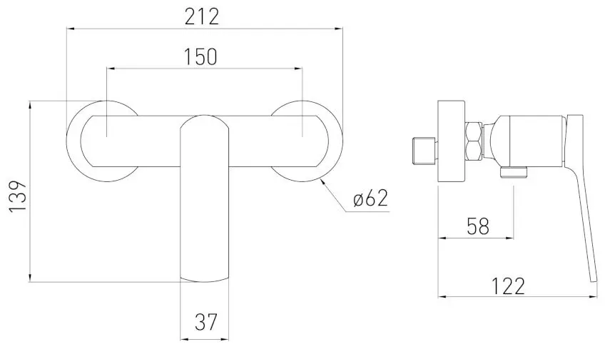Baterie pentru dus Volle Solo 1510.101005 (Graphite) - 3