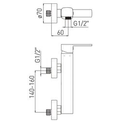 Baterie pentru dus Volle Sota 1538.100101 (Chrome) Thumb