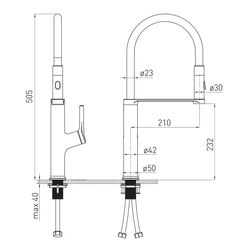 Baterie pentru bucatarie Volle Bravo F 1550.110101 (Chrome/Black) Thumb