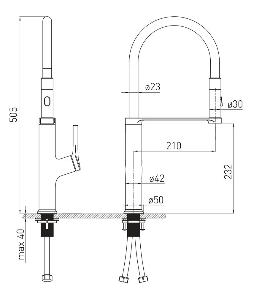 Baterie pentru bucatarie Volle Bravo F 1550.110101 (Chrome/Black) - 3