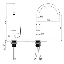 Baterie pentru chiuveta Volle Cante 1512.111001 (Chrome) Thumb