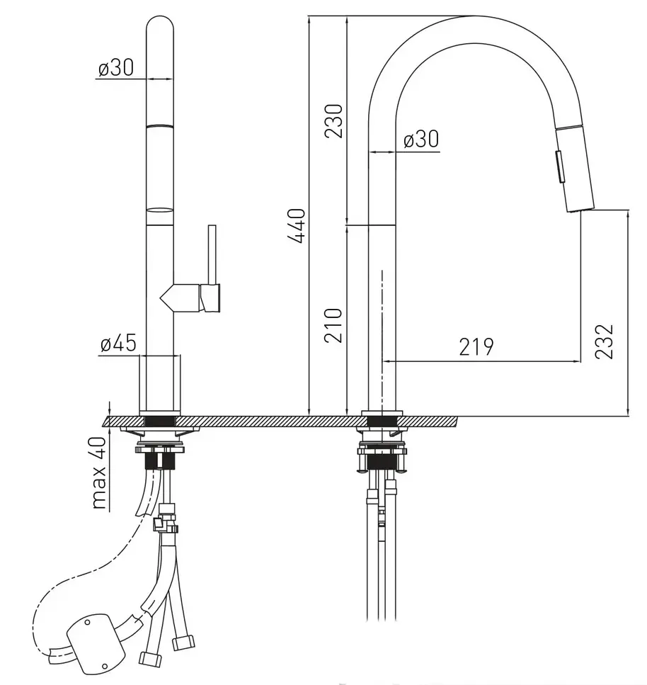 Baterie pentru chiuveta Volle Bravo C 1500.110301 (Chrome) - 2