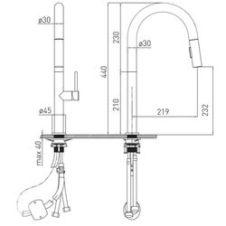 Baterie pentru chiuveta Volle Bravo C 1500.110304 (Black) Thumb