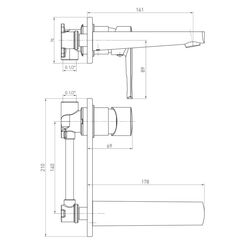 Baterie pentru lavoar Volle Benita 15171300 (Chrome) Thumb