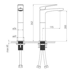 Смеситель для умывальника Volle Cante 1512.011302 (Nickel) Thumb