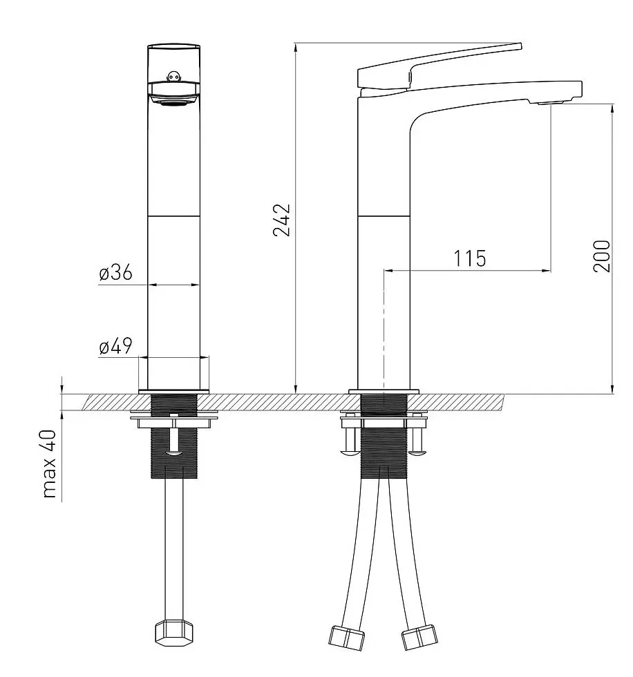 Смеситель для умывальника Volle Cante 1512.011302 (Nickel)