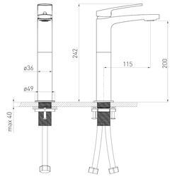 Baterie pentru lavoar Volle Cante 1512.011304 (Black) Thumb