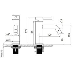 Baterie pentru lavoar Volle Cruze 1547.010106 (Graphite) Thumb