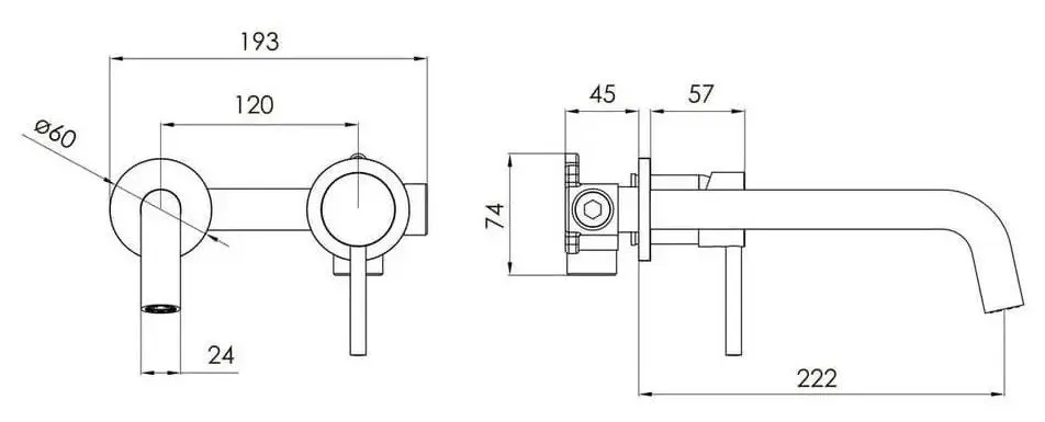 Baterie pentru lavoar Volle Cruze 1547.010306 (Graphite) - 3