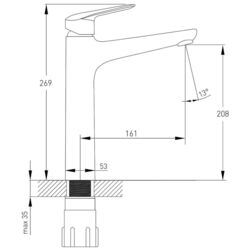 Baterie pentru lavoar Volle Dios 1536.010201 (Chrome) Thumb