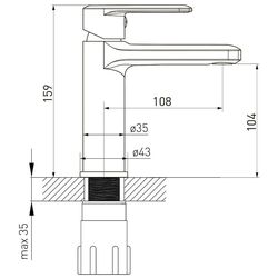 Baterie pentru lavoar Volle Fiesta 1534.010101 (Chrome) Thumb