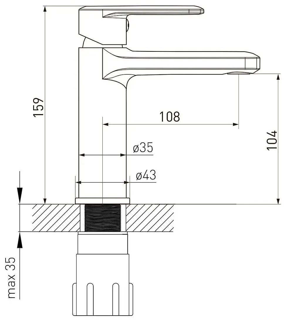 Baterie pentru lavoar Volle Fiesta 1534.010101 (Chrome) - 3