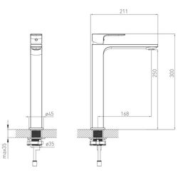 Baterie pentru lavoar Volle Leon 1511.010201 (Chrome) Thumb