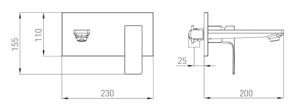 Baterie pentru lavoar Volle Leon 1511.010301 (Chrome) - 3