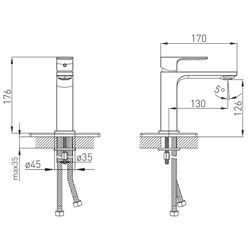 Baterie pentru lavoar Volle Leon 15211100 (Chrome) Thumb
