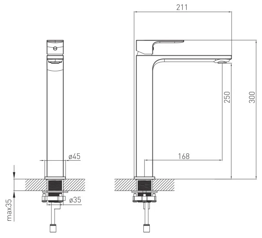 Baterie pentru lavoar Volle Leon 15211200 (Chrome) - 3