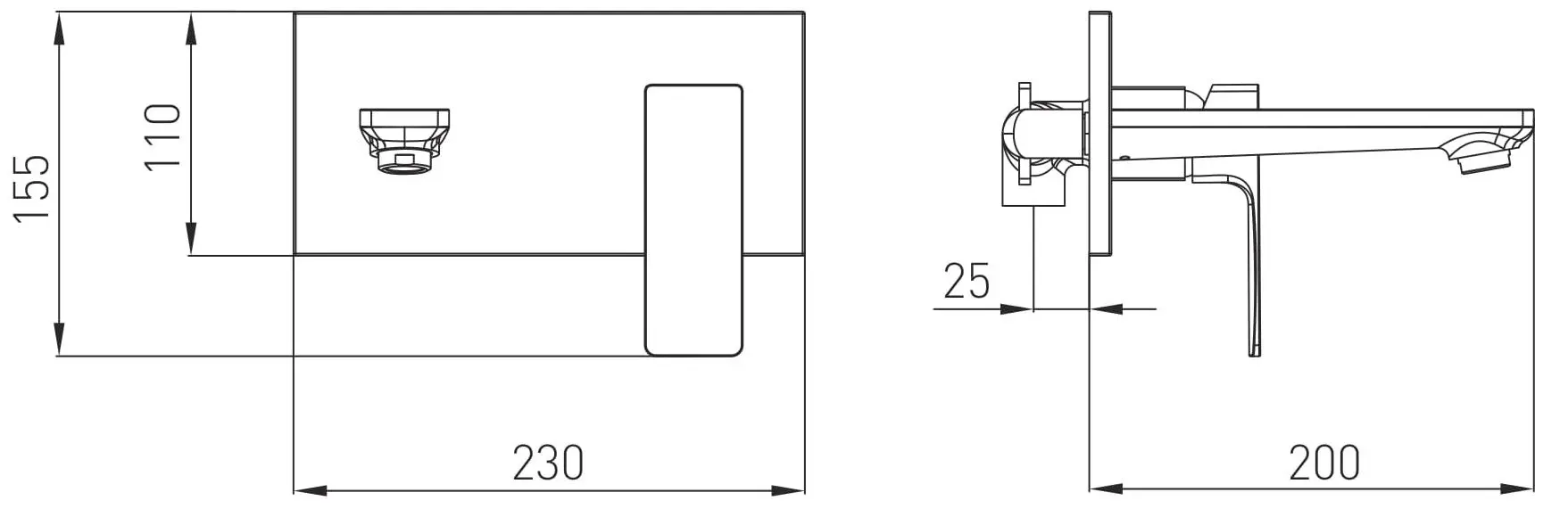 Baterie pentru lavoar Volle Leon 15211300 (Chrome) - 3