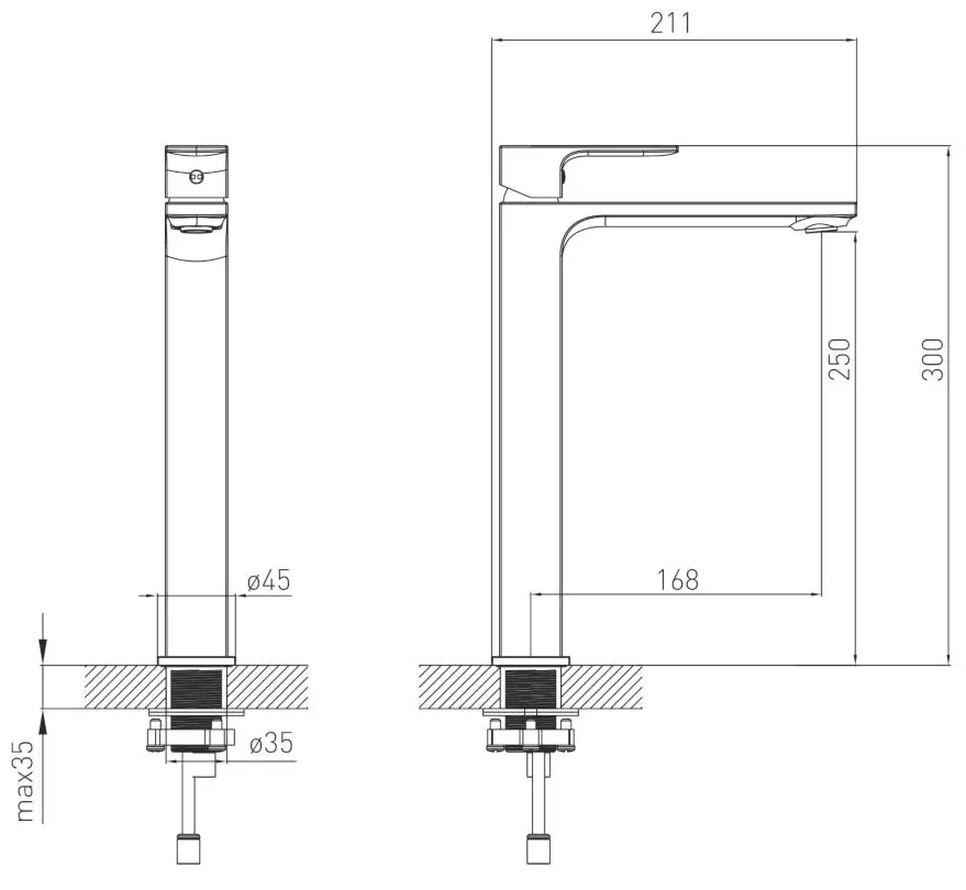 Смеситель для умывальника Volle Leon 1511.010204 (Black)