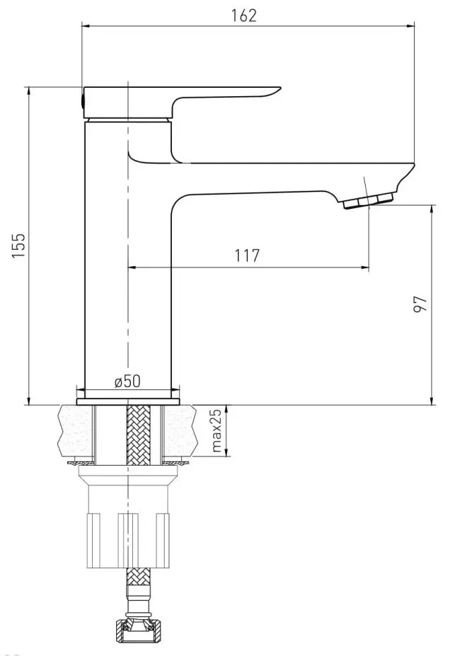 Baterie pentru lavoar Volle Libra 15201100 (Chrome) - 3