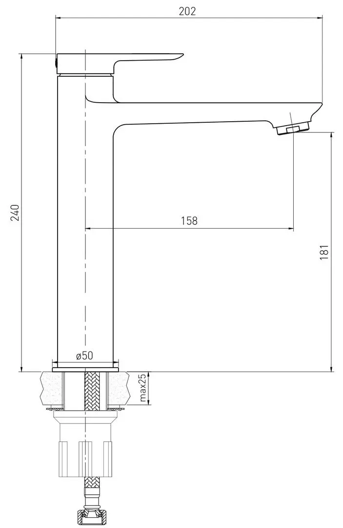 Baterie pentru lavoar Volle Libra 15201200 (Chrome) - 3