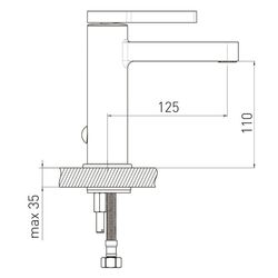 Baterie pentru lavoar Volle Mora 1537.010101 (Chrome) Thumb