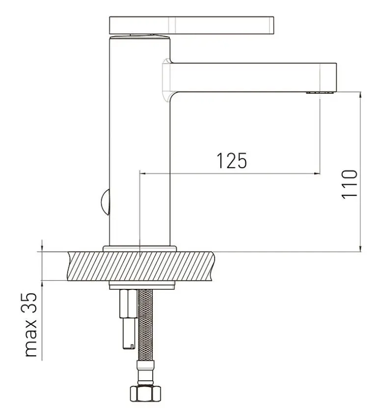Baterie pentru lavoar Volle Mora 1537.010101 (Chrome)