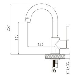Смеситель для умывальника Volle Mora 1537.010201 (Chrome) Thumb