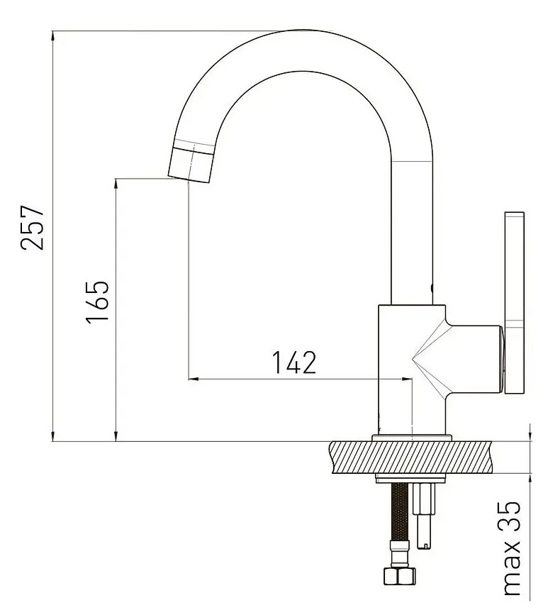 Смеситель для умывальника Volle Mora 1537.010201 (Chrome)