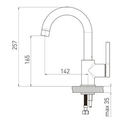 Смеситель для умывальника Volle Mora 1537.010204 (Black) Thumb