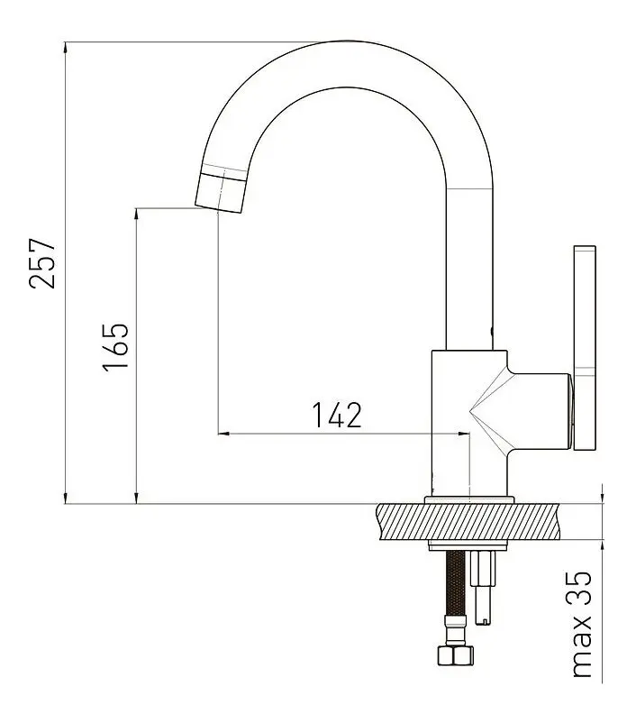 Смеситель для умывальника Volle Mora 1537.010204 (Black)
