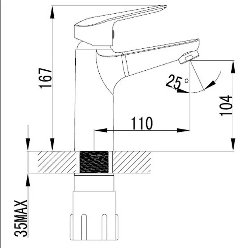 Baterie pentru lavoar Volle Nemo 15141100 (Chrome) - 4