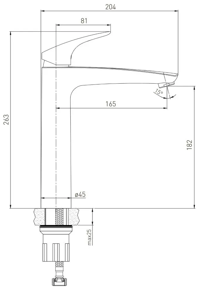 Baterie pentru lavoar Volle Orlando 15191200 (Chrome) - 2