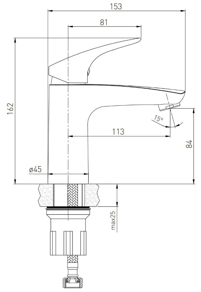 Смеситель для умывальника Volle Orlando 1525.010101 (Chrome)