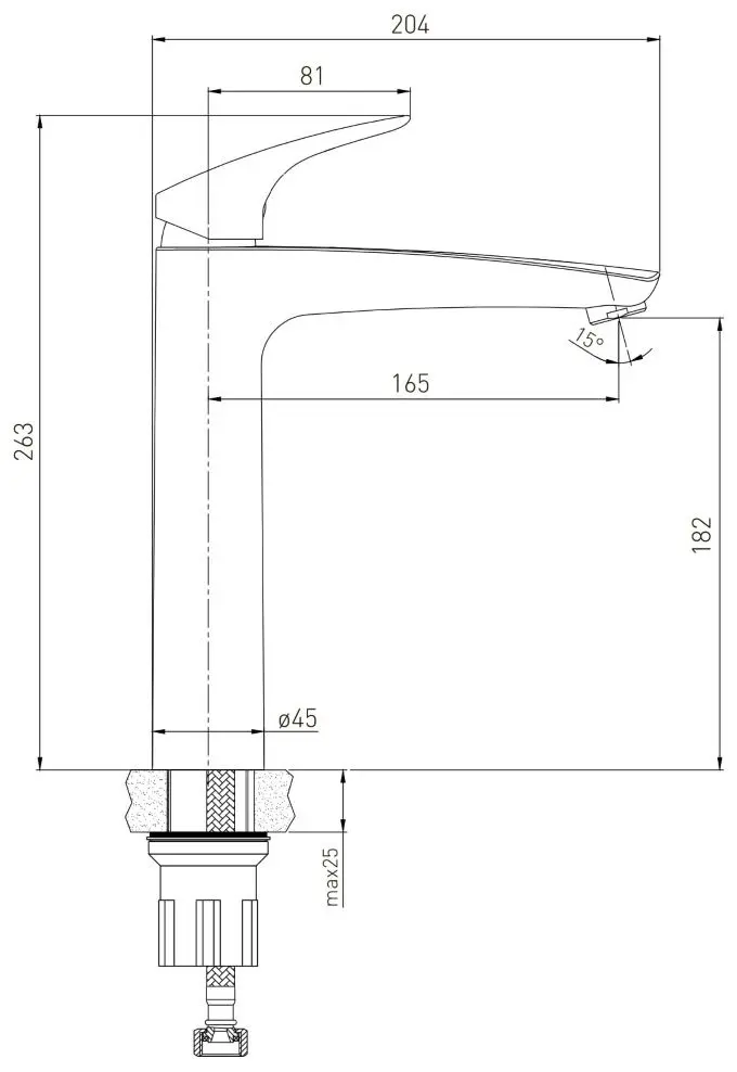 Baterie pentru lavoar Volle Orlando 1525.010201 (Chrome) - 3